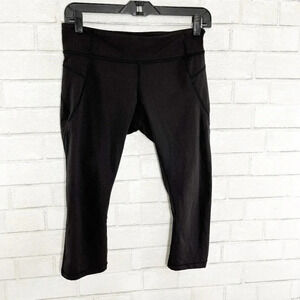 Lululemon Black Cropped Low Rise Leggings Women's Size 6